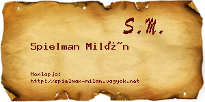 Spielman Milán névjegykártya